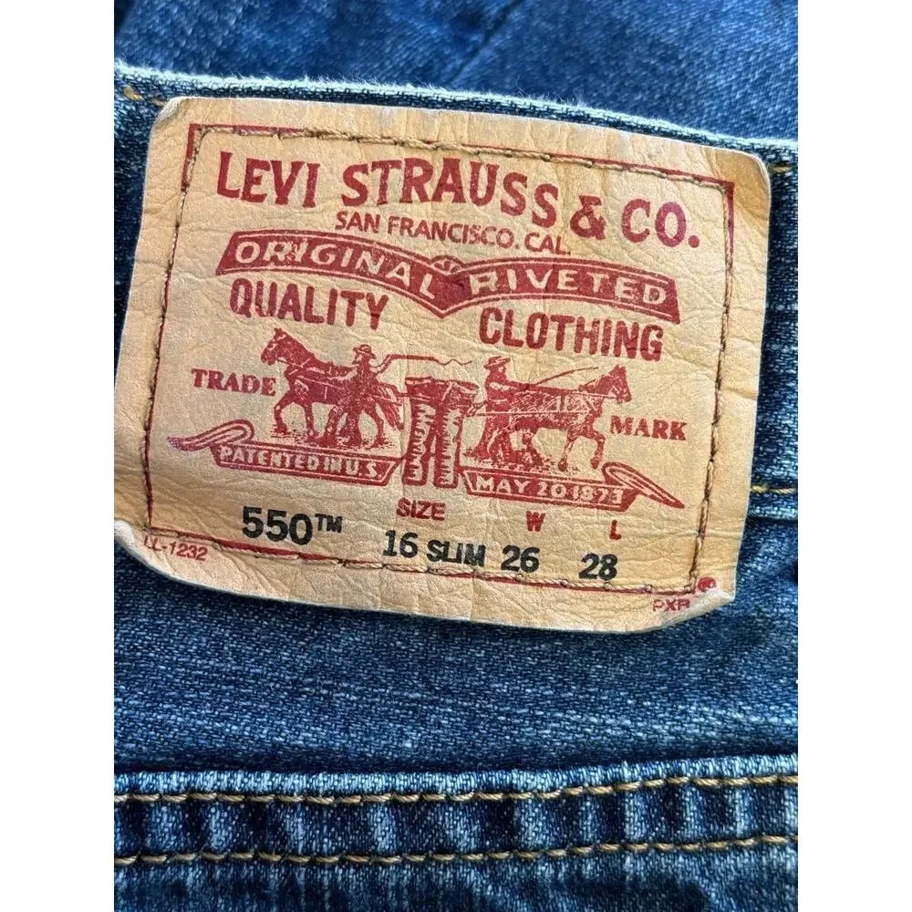 Levis 550 Relaxed Fit Jeans Boys Size 16 Slim 26x28 Blue Denim 100% Cotton